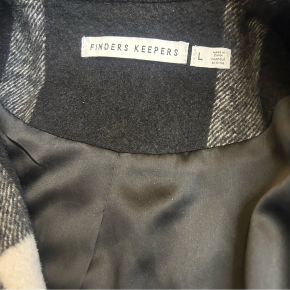 Finders Keepers Revolve Windowpane Plaid Women's Large Black And White Jacket - Picture 4 of 13